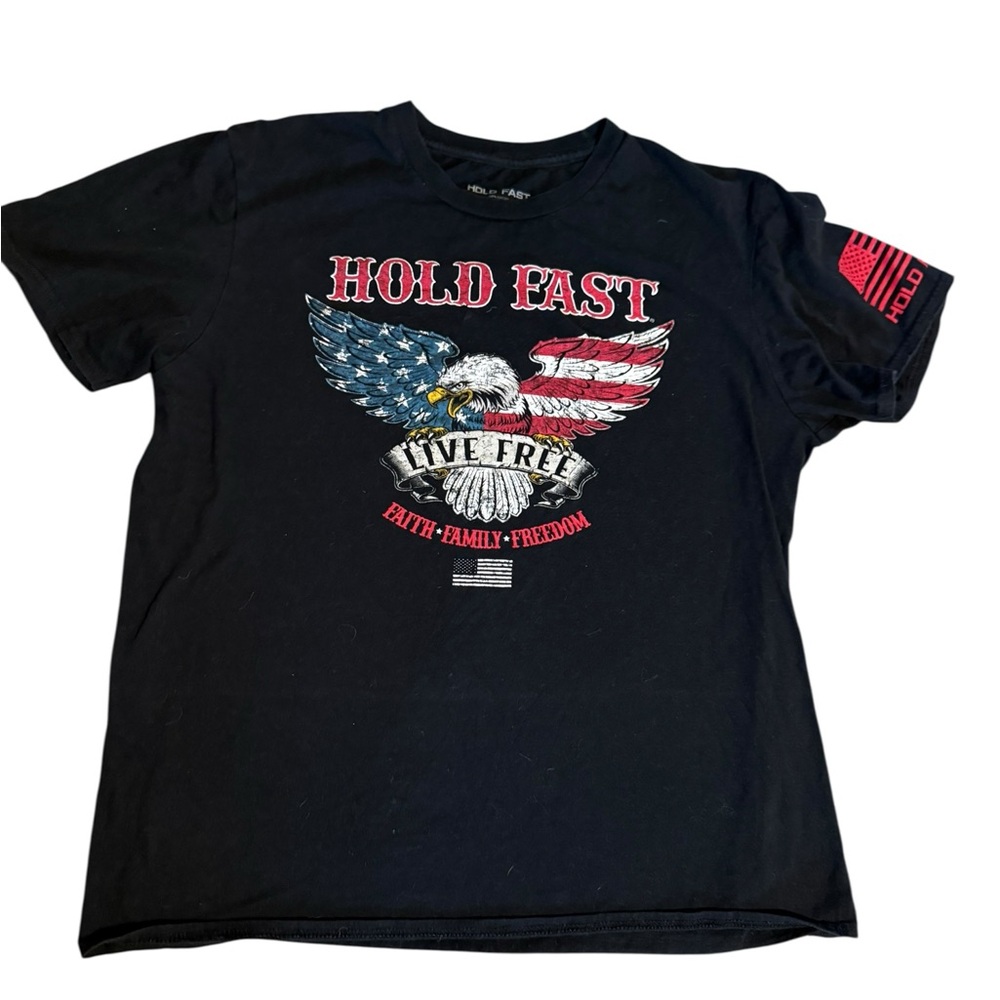 Hold Fast Black Patriotic Graphic Tee